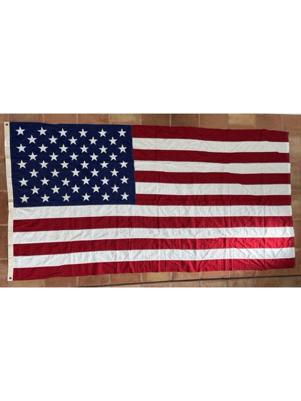 VINTAGE 1960's Valley Forge Flag Co 50 Star American Flag 9' x 5' Sewn Stars USA